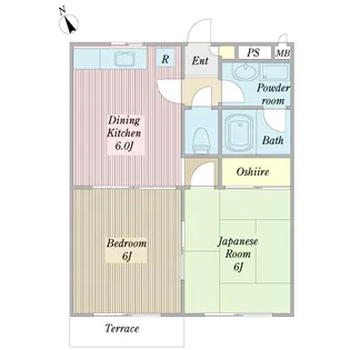ハイランドII番館【1階】の間取り