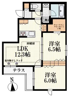 シャンベール若宮【1階】の間取り