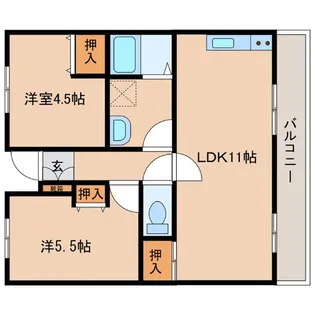 グリーンヴィレッジ和木【2階】の間取り