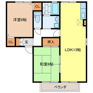 アヴェニール幸【1階】の間取り