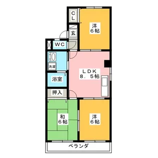 ジラソーレ【3階】の間取り