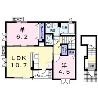 サニーヴィレッジD【2階】の間取り