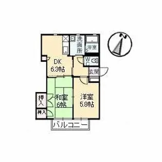 シャトリエ 弐番館【1階】の間取り