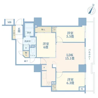 アルーサ北与野ポルテ29【17階】の間取り