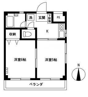 シャトーレ田無【2階】の間取り