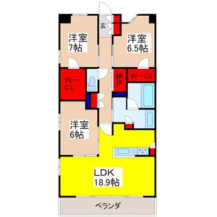 レーベン守谷中央REALA【13階】の間取り