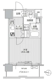 コスモグランス南品川【6階】の間取り