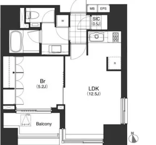 LaSante麻布十番 ラサンテ麻布十番【8階】の間取り