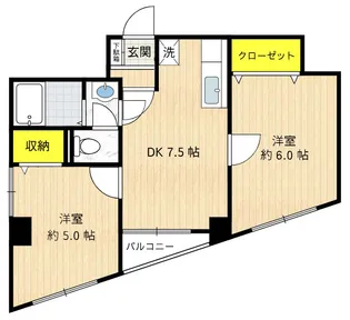 ハイツ王子【3階】の間取り