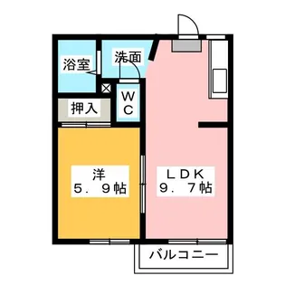 コーポ影山【1階】の間取り
