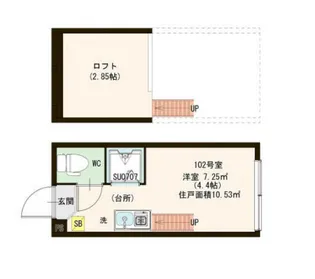 ハーモニーテラス志茂IX【1階】の間取り