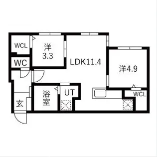 ラグランジュ円山【3階】の間取り