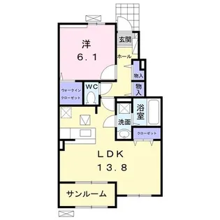 プロスペール通古賀VI【1階】の間取り