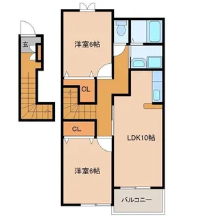 エバーグリーンA【2階】の間取り