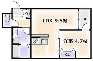 MEW STYLE APARTMENTS【1階】の間取り