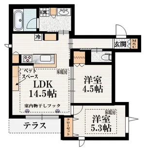 ルクステラス【1階】の間取り