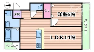 麻田レインボーハイツ【4階】の間取り