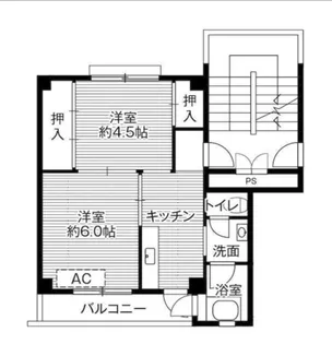 ビレッジハウス仁左平1号棟【2階】の間取り