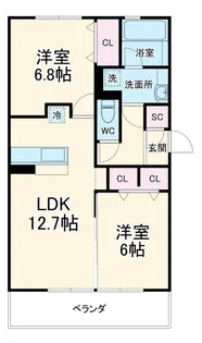 サニープレイス十一屋 G棟【2階】の間取り