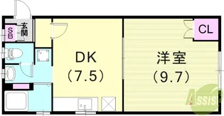 岡本梅林住宅6号棟【4階】の間取り