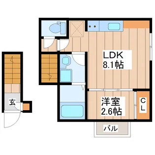 LibraCourt東仙台【2階】の間取り