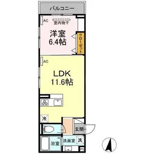 アンジュール高松【1階】の間取り