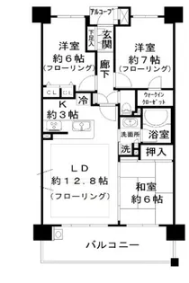 エステムコート御殿山IIグラウズ【6階】の間取り