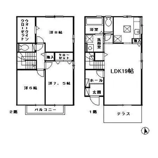 ソリアート レジデンス E【1階】の間取り