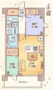 シーズンフラッツ新大阪SOUTH【4階】の間取り