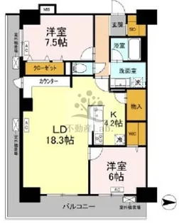 グランセジュール大国町【3階】の間取り