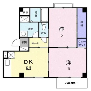 サニーコートB【2階】の間取り