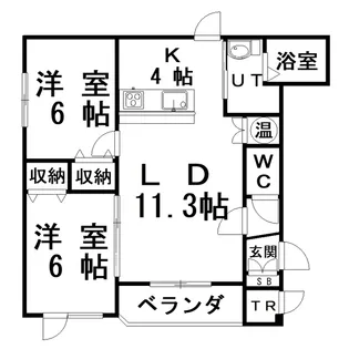 アビタ22フェライン鳥取【1階】の間取り