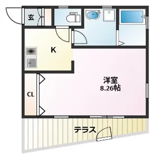 ラフォーレゆめが丘B【1階】の間取り