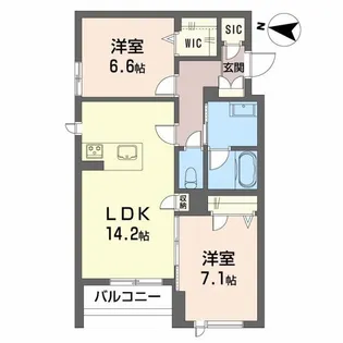 モンジュ広沢【3階】の間取り