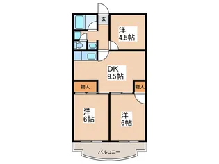忠生セントラルマンション【3階】の間取り