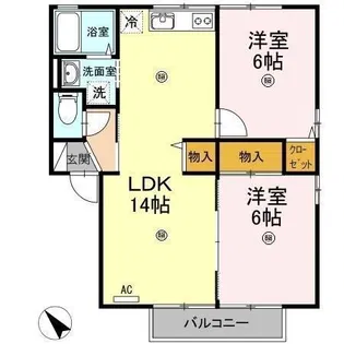 メゾン・ポプリカ【1階】の間取り