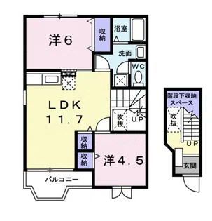 エスポワール上条 B【2階】の間取り