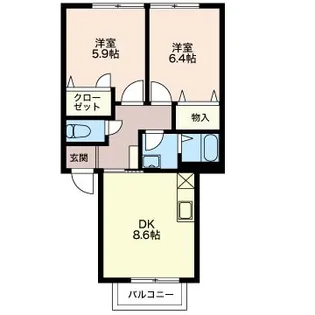ベルドミールソシア 202【2階】の間取り