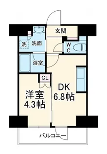 1DKの間取り画像