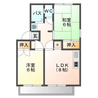サウスハイツ A棟【2階】の間取り