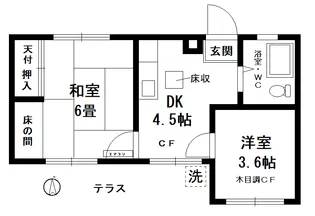 タイニーフラッツ’84【1階】の間取り