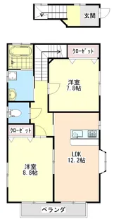リーフA棟【2階】の間取り