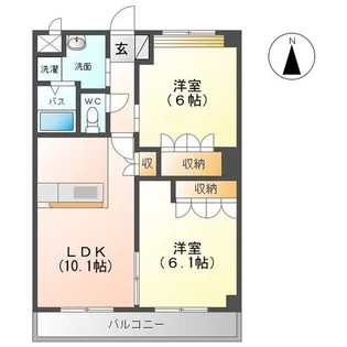 2LDKの間取り画像
