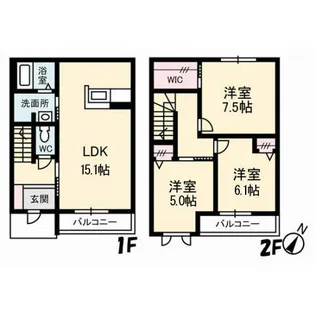 鳥取県鳥取市湯所町2【一戸建】の間取り