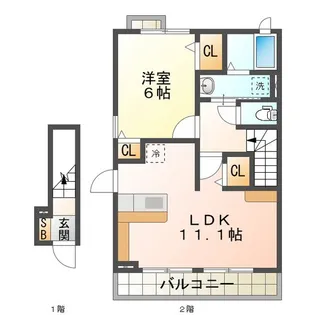 エスペランサ・津 A・B【2階】の間取り
