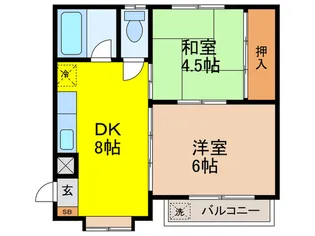 ジョイテル西田辺II【3階】の間取り