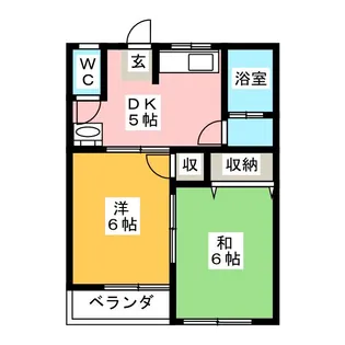 サニーハイツII【2階】の間取り