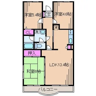 桂樹館【4階】の間取り