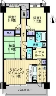 サーパスシティ木太弐番館【11階】の間取り