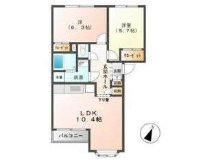 コージーハイム【1階】の間取り